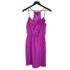 Gianni Bini Purple Ruffle Front Dress Size XS